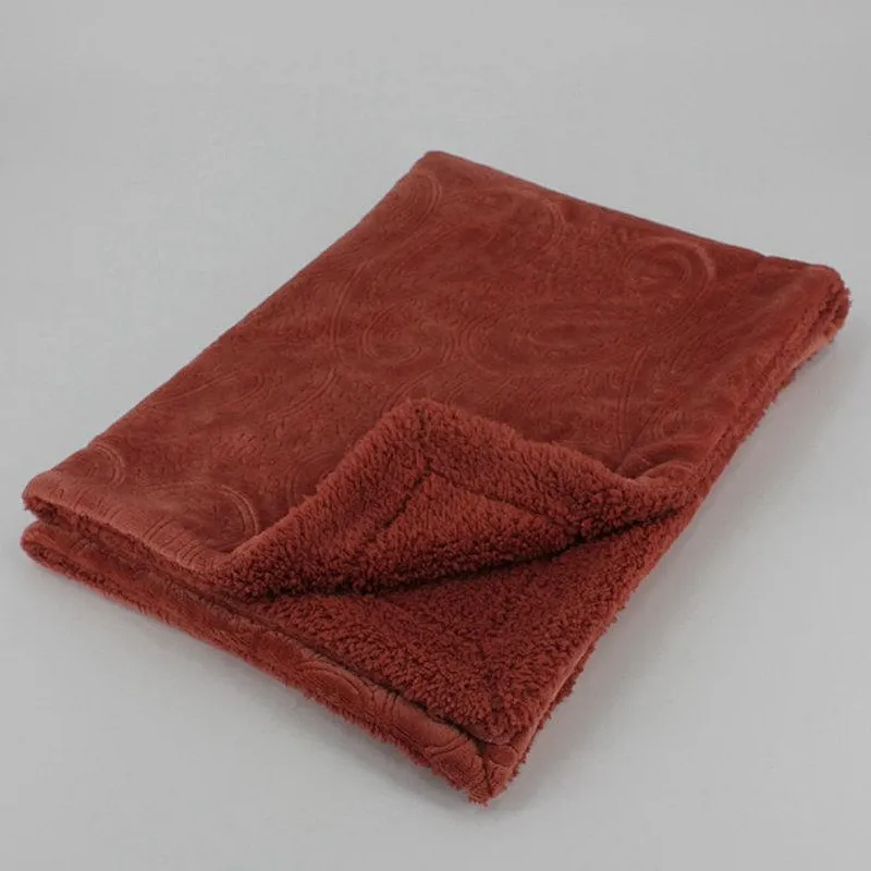Ashlee Embossed Fleece Backed to Sherpa Decorative Baby Throw
